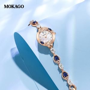 นาฬิกาข้อมือสตรีประดับเพชรสีโรสโกลด์ระดับไฮเอนด์กันน้ำสายทองแดง reloj luxus uhr - Product Image 2