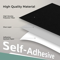Panneau acoustique mural en polyester insonorisant noir auto-adhésif épaissi de 0,47 pouce pour traitement acoustique intérieur