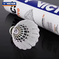 Volants de badminton synthétiques VICTOR NCS PRO (12 pièces) – Vol aérodynamique professionnel, vol stable, durabilité améliorée, pour compétition et entraînement en club