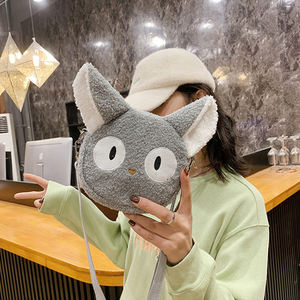 Kawaii <span class=keywords><strong>Kiki</strong></span> servicio de entrega mullido Jiji gato bolsa de felpa suave lindo relleno Tote bandolera monedero para chicas adolescentes regalo - Product Image 4