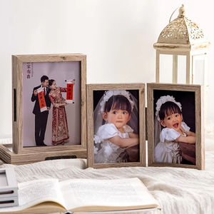 Marco de Fotos Plegable de Madera Maciza Blanca de Doble Cara Transparente de 6 y 7 Pulgadas de Alta Calidad - Product Image 6