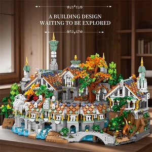 Reobrix 55015 Mittelalter Bausteine Deep Valley Model Building Block Kits MOC <span class=keywords><strong>Bricks</strong></span> Block Brinquedos Street View Crianças Presente de Natal - Product Image 5