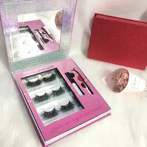 Private Label 3d 100% Real nerz wimpern Nach magnetische lash boxen großhandel leere nerz lash box mit spiegel