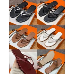 Premium Luxury Genuine Leather Flat Wear-resistant Sandals Summer Versatile Open-toe <b>Beach</b> Shoes Women Luxury <b>Thong</b> Flip Flops - Product Image 3