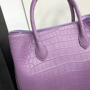 Bolso de mano 100% de piel de cocodrilo auténtica – Elegante bolso de diseñador con cierre de cremallera, bolso de mano de piel exótica de lujo - Product Image 6