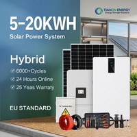 Système solaire autonome hors réseau 48V à phase divisée 20kW avec onduleur MPPT et stockage d'énergie par batterie lithium-ion pour usage résidentiel