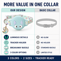 Collier réglable pour animaux de compagnie avec support AirTag, en nylon réfléchissant, lumineux dans le noir, anti-perte, pour chats et chiens, pour l'extérieur