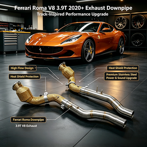 Tubo de Escape Aislado de Acero Inoxidable 304 Dorado Personalizado para Ferrari <span class=keywords><strong>Roma</strong></span> V8 3.9T 2020-2024, Tubos de Escape de Alto Rendimiento para Automóviles - Product Image 1