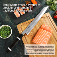 Pisau Kiritsuke 270mm Baja Karbon 7Cr17MoV Ujung Tajam untuk Sashimi, Gagang Kayu Oktagonal, Yanagiba, Pemotong Tuna Salmon