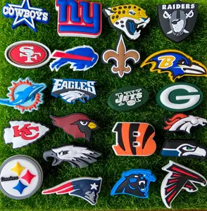 Football shoe charms football store shoe accessories sports teams clog charms american football team shoe charms