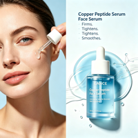 Serum Wajah Peptida Tembaga Perawatan Kulit Korea Label Pribadi Vegan Tahan Lama Mengencangkan Meningkatkan Elastisitas Kulit Serum GHK-CU