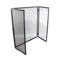 Écran de cheminée en fer à 3 panneaux pour décoration de la maison, écran de cheminée sur pied en métal noir, protection de fenêtre ignifuge pour l'intérieur