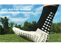 Chaussettes de sport antidérapantes unisexe à grip doublé pour l'entraînement, avec flocage et double grip intérieur