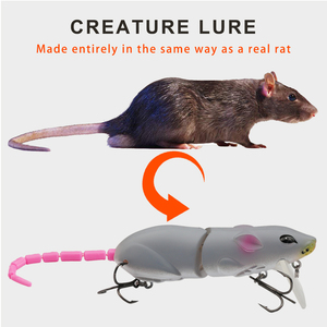 Nuevo molde Pike pesca de agua dulce 85mm/17g dura pesca ratón atraer flotante señuelo cebo rata - Product Image 5