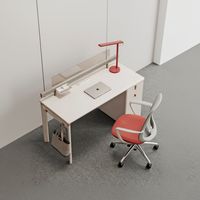 Ensemble bureau et chaise de travail individuel en PVC au design moderne et épuré, poste de travail informatique en îlot simple