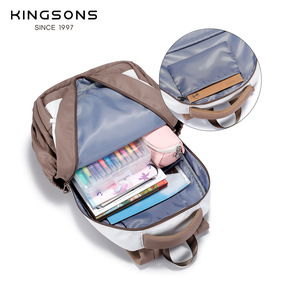 Kingsons Student Backpack 18 In <b>Cute</b> <b>Bear</b> Cartoon Color Block Large Capacity School Education Backpack - Product Image 4