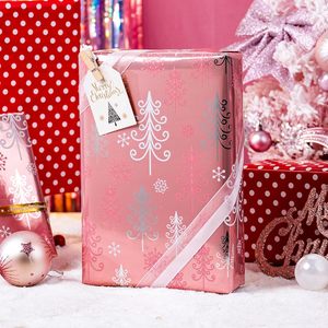Burymento Christmas <b>Wrapping</b> <b>Paper</b> Reversible Pink Tree Design 17 In X 32.8 Ft Gift Craft Holiday Use - Product Image 2