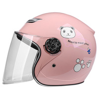 Casque de sécurité pour moto pour enfants, unisexe, en plastique respirant, demi-casque ouvert 3/4