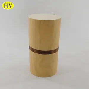 Round Wood Box Round Tube Birch Veneer Soft Bark Solid Wood Storage Case Cylindrical Gift Crafts Pack Wooden Packaging Box