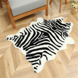 Alfombras de Piel Sintética de Poliéster con Estampado de Animales de Zebra, Piel de Animales de Imitación, Forma Natural, Lavable, Pelo Alto, Antideslizante, para Uso Doméstico - Product Image 5