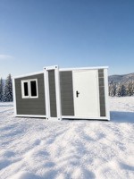Maison conteneur extensible de 20 pieds, préfabriquée, 2 chambres, mini-maison prête à l'emploi, cabane modulaire habitable
