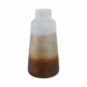 Vaso in vetro affusolato contemporaneo per l'arredamento del soggiorno, moderno vaso decorativo da tavolo per fiori. - Product Image 3