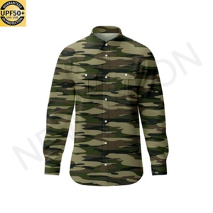 Vêtements de pêche pour hommes personnalisés, camouflage, manches longues, sublimation, anti-UV UPF 50, séchage rapide, respirant - Product Image 2