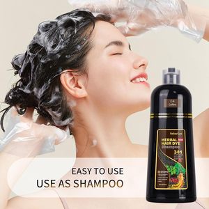 LMWXCU 3 in 1 Shampoo Colorante Permanente Istantaneo - Copertura <span class=keywords><strong>Capelli</strong></span> Grigi con Ingredienti Erboristici - Colore Nero Caffè Lunga Durata - Product Image 4