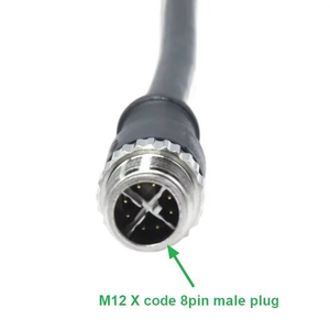 Câble Ethernet M12 avec connecteur mâle 8 broches code X et connecteur blindé RJ45 CAT6A, étanche IP67 - Product Image 4