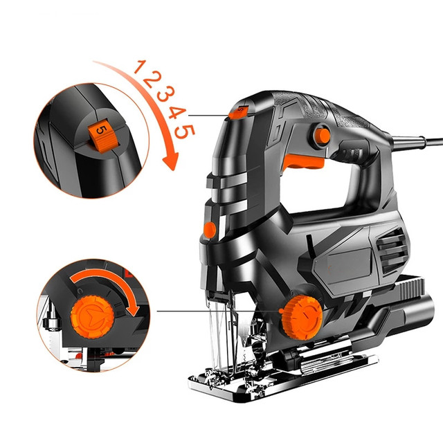 450W Electric Jig Saw for Wood/Metal/Tile Cutting DIY Use 45 Angle U/T Shape Blades 110V/220V 1 Year Warranty