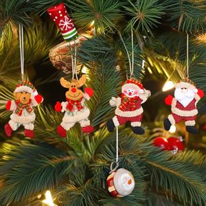 Ornements de Noël rustiques et mignons à suspendre, personnages de Noël (Père Noël, bonhomme de neige, renne, ours) pour décorer l'arbre - Product Image 2