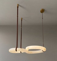 SIMIG Moderne Restaurant Maison Pierre Naturelle Espagnol Albâtre Circulaire Pliage Plafond Marbre Plafonniers Pendentif Suspension Lampe