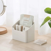 Organisateur de rangement de bureau multifonction avec séparateur en bambou pour téléphone TV télécommande maquillage