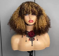 Perruque brésilienne bouclée entièrement fabriquée à la machine, sans colle, prête à porter, sans nœuds, pour femmes afro-américaines