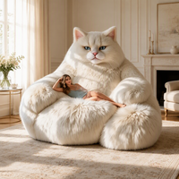 Canapé paresseux géant en peluche apaisante en forme de chat, style Instagram, fabriqué en Chine pour chambre/salon, modèle Spacesure Turn Tatami
