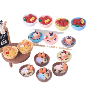 Jouets alimentaires de simulation caoh, desserts, gâteaux, frites, grands bols, baies, aimants de réfrigérateur DIY, porte-clés, pendentifs, résine - Product Image 1
