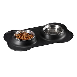Stainless Steel <b>Dog</b> <b>Bowl</b> With Black <b>Stand</b> - Product Image 2