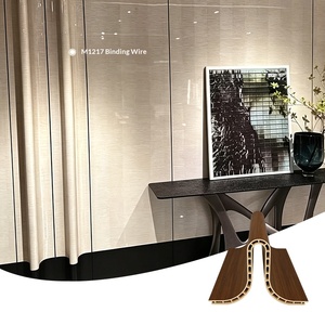 <span class=keywords><strong>Profil</strong></span>é décoratif en fibre <span class=keywords><strong>de</strong></span> bambou courbé, effet bois, étanche et moderne, pour la décoration des murs et plafonds intérieurs d'hôtels - Product Image 1