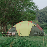 Tenda Camping Outdoor Ukuran Ekstra Besar untuk 12 Orang, Tenda Keluarga Model Terowongan dengan Kamar Tidur dan Ruang Tamu untuk Grup