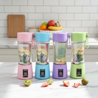 Mixeur-Presse-Agrumes Électrique Portable Rechargeable 380 ml, Mini USB 6 Lames pour Smoothies et Fruits, Sans Fil, Idéal à la Maison