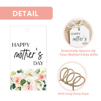 Étiquette de cadeau de fête des mères Xieli Floral imprimable étiquette de faveur de fleurs blanches roses pour le décor de cadeau de fête des mères