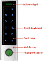 Secukey Vente Chaude HF3-Ble IP66 Bluetooth TTLock Serrure Intelligente Biométrique Lecteur d'Empreintes Digitales RFID Prise en Charge de la Passerelle Contrôle d'Accès