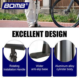 ปั๊มลมจักรยานแบบพกพา ทนทาน พร้อมเกจวัดแรงดันลม  ลดราคาพิเศษ - Product Image 4