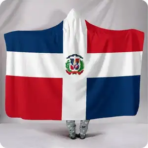 קידום מכירות רפובליקה הדומיניקנית האומה דגל מודפס סלעית שמיכת למבוגרים משלוח מותאם אישית עיצוב הסווטשרט פלנל שמיכה