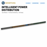 Soket Industri Kustom Dapat Disesuaikan C13 / C19 PDU Pintar Bermeter Daya Tinggi Desain Input Satu Fasa 230V PDU Pintar