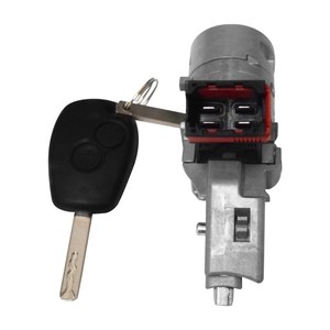 Cilindro de cerradura cilíndrico para interruptor de encendido Reynolds 8200214168 806010030R 7701208 con 1 llave, chapado en zinc negro - Product Image 5