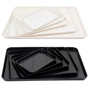 Bandeja de Servir de Melamina Blanca o Negra, Moderna, Resistente y Saludable, Rectangular, en Varios Tamaños, al por Mayor - Product Image 2