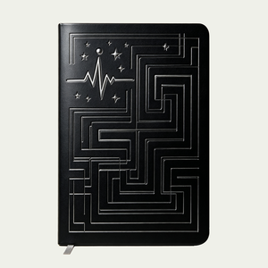 Carnet à couverture rigide en cuir PU Yalong A5 avec motif labyrinthe <span class=keywords><strong>ECG</strong></span> Star, lignes concaves et convexes, avec marque-page, 4 couleurs YLA5L001 - Product Image 5