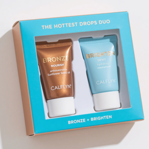 Dual Skincare Kit Bronzing Radiance Booster with Sunflower Seed Oil Nourishment Niacinamide Brightening Serum Skin Care Set