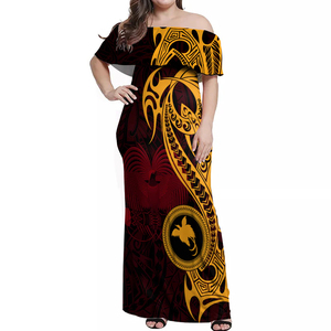 <span class=keywords><strong>PNG</strong></span> Motif tribal Robes longues à épaules dénudées Femmes Causal Vestidos Verano - Product Image 2